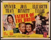 5a0160 FATHER OF THE BRIDE style A 1/2sh 1950 Liz Taylor gets thrills & Spencer Tracy gets bills!