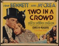 5a0180 TWO IN A CROWD 1/2sh 1936 pretty Joan Bennett & Joel McCrea in gambling comedy, ultra rare!