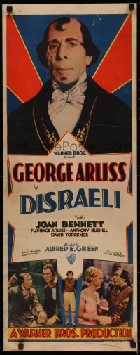 5a0142 DISRAELI insert 1929 George Arliss as Jewish British Prime Minister, Joan Bennett, rare!