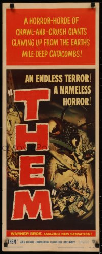 5a0154 THEM insert 1954 classic art of nameless horror horde of giant bugs terrorizing people!