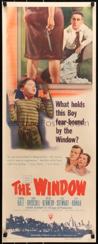 5a0155 WINDOW insert 1949 imagination was not what held Bobby Driscoll fear-bound by the window!