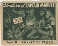 5a0227 ADVENTURES OF CAPTAIN MARVEL chapter 11 TC 1941 art of Tom Tyler in costume fighting Scorpion!