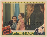 5a0244 AT THE CIRCUS LC 1939 zany Groucho Marx & Margaret Dumont by giraffe in window, Hirschfeld!