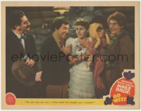 5a0259 GO WEST LC 1940 Groucho, Chico & Harpo Marx Brothers with pretty Diana Lewis holding doll!