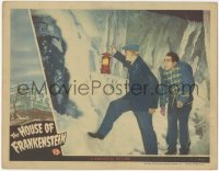 5a0264 HOUSE OF FRANKENSTEIN LC 1944 Boris Karloff & J. Carroll Naish discover monster in ice, rare!