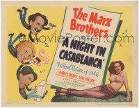 5a0237 NIGHT IN CASABLANCA TC 1946 The Marx Brothers Groucho, Chico & Harpo, sexy Ruth Roman, rare!