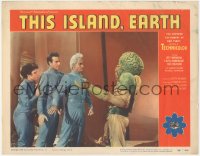 5a0288 THIS ISLAND EARTH LC #2 1955 best card in set showing c/u of the alien monster with 3 stars!