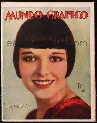 5a0103 MUNDO GRAFICO Spanish magazine April 3, 1929 great cover portrait of pretty Louise Brooks!