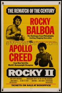 5a0204 ROCKY II 1sh 1979 Sylvester Stallone & Carl Weathers as Creed, the rematch of the century!