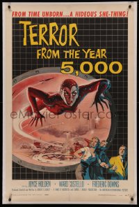 5a0011 TERROR FROM THE YEAR 5,000 1sh 1958 great art of the hideous she-thing from time unborn!