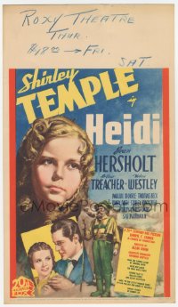 5a0069 HEIDI mini WC 1937 Shirley Temple, Jean Hersholt, from Johanna Spyri story, ultra rare!
