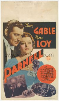 5a0072 PARNELL mini WC 1937 Clark Gable & Myrna Loy's love rocked foundations of an empire, rare!