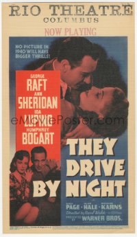5a0073 THEY DRIVE BY NIGHT mini WC 1940 Humphrey Bogart, George Raft, Ann Sheridan, Lupino, rare!
