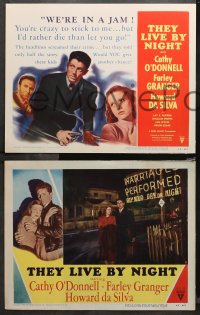 5a0224 THEY LIVE BY NIGHT 8 LCs 1948 Nicholas Ray classic, Farley Granger, O'Donnell, complete set!