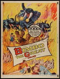 5b0314 BIMBO THE GREAT 30x40 1961 Rivalen der Manege, action-packed big top circus art, very rare!