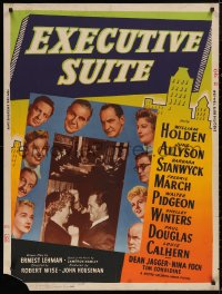 5b0325 EXECUTIVE SUITE style Y 30x40 1954 William Holden, Barbara Stanwyck, March, Allyson, rare!