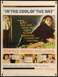 5b0341 IN THE COOL OF THE DAY 30x40 1963 sexy Jane Fonda gave all her love to a stranger!