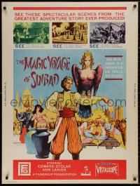 5b0359 MAGIC VOYAGE OF SINBAD 30x40 1962 written by Francis Ford Coppola, Johnson art, ultra rare!