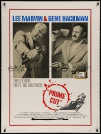 5b0369 PRIME CUT style B 30x40 1972 Lee Marvin w/machine gun, Gene Hackman w/cleaver, ultra rare!
