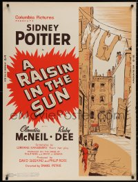 5b0371 RAISIN IN THE SUN 30x40 1961 Sidney Poitier, Hansberry's prize-winning play, ultra rare!