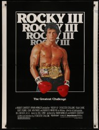 5b0375 ROCKY III 30x40 1982 great image of boxer & director Sylvester Stallone w/gloves & belt!