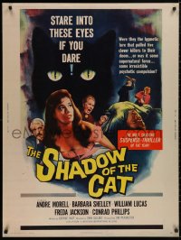 5b0377 SHADOW OF THE CAT 30x40 1961 Barbara Shelley, stare into its eyes if you dare, very rare!