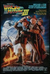5b0832 BACK TO THE FUTURE III DS 1sh 1990 Michael J. Fox, Chris Lloyd, Drew Struzan art!