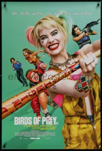 5b0842 BIRDS OF PREY int'l advance DS 1sh 2020 Margot Robbie as Harley Quinn, great close-up w/bat!