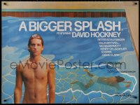 5b0462 BIGGER SPLASH British quad 1974 barechested Peter Schlesinger, classic gay documentary!