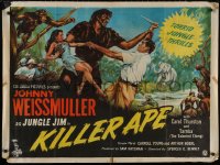 5b0467 KILLER APE British quad 1954 Weissmuller as Jungle Jim, drug-mad beasts, ultra-rare!