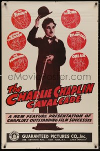 5b0861 CHARLIE CHAPLIN CAVALCADE 1sh R1940s The Fireman, Behind the Screen, cool art of Chaplin!