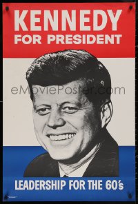 5b0201 KENNEDY FOR PRESIDENT 24x36 commercial poster 1980s leadership for the 60's!