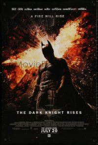 5b0874 DARK KNIGHT RISES advance DS 1sh 2012 Christian Bale as Batman, a fire will rise!
