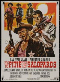 5b0565 BEYOND THE LAW French 23x32 1969 Sandro Symeoni spaghetti western art of Lee Van Cleef!