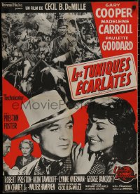 5b0604 NORTH WEST MOUNTED POLICE French 23x32 R1950s Cecil B. DeMille, Cooper, different montage!