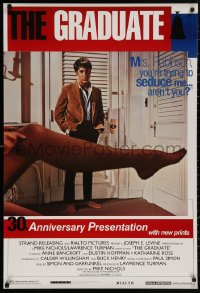 5b0921 GRADUATE 1sh R1998 Micke Nichols, classic image of Dustin Hoffman staring at sexy leg!