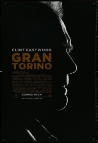 5b0922 GRAN TORINO advance DS 1sh 2008 cool shadowy silhouette profile of Clint Eastwood!