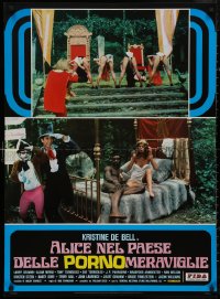 5b0454 ALICE IN WONDERLAND Italian 27x37 pbusta 1978 Playboy cover girl Kristine De Bell!