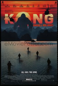 5b0975 KONG: SKULL ISLAND advance DS 1sh 2017 Samuel Jackson, Hiddleston, the huge ape and soldiers!