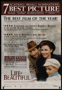 5b0984 LIFE IS BEAUTIFUL 1sh 1998 Roberto Benigni's La Vita e bella, Nicoletta Braschi, reviews!