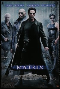 5b0059 MATRIX 27x40 video poster 1999 Keanu Reeves, Carrie-Anne Moss, Laurence Fishburne, Wachowskis