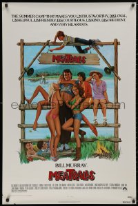 5b1013 MEATBALLS 1sh 1979 Ivan Reitman, Morgan Kane art of Bill Murray & sexy summer camp girls!