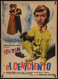 5b0421 EL CENICIENTO Mexican poster 1952 different Josep Renau artwork of German Valdes as Tin-Tan!