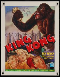 5b0072 KING KONG 16x20 REPRO poster 1990s Fay Wray, Robert Armstrong & the giant ape!