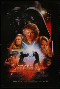 5b1081 REVENGE OF THE SITH style B int'l DS 1sh 2005 Star Wars Episode III, cool art by Drew Struzan!