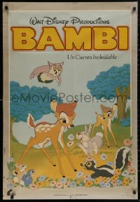 5b0694 BAMBI Spanish R1987 Walt Disney cartoon deer classic, art with Thumper & Flower!