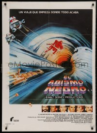 5b0698 BLACK HOLE Spanish 1980 Disney sci-fi, cool different art of ship in space, top cast & more!