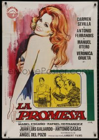 5b0744 LA PROMESA Spanish 1976 del Pozo, completely different art of sexy Carmen Sevilla by Jano!