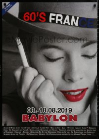 5b0125 60'S FRANCE BABYLON 23x33 German film festival poster 2019 Jean Seberg by Auber Atem!