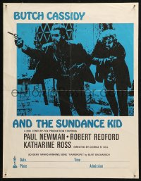5b0240 BUTCH CASSIDY & THE SUNDANCE KID 17x22 special poster R1970s Paul Newman, Redford, Ross!